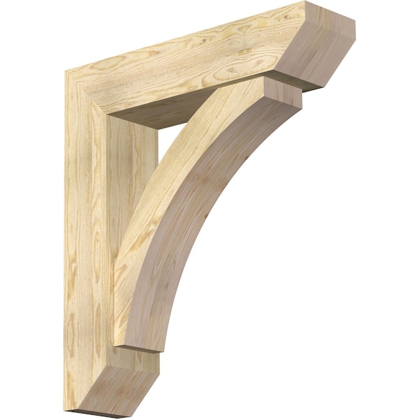 Ekena Millwork Thorton Slat Rough Sawn Bracket w/ Offset Brace, Douglas Fir, 8"W x 32"D x 36"H BKT0806X32X36THR06RDF - main
